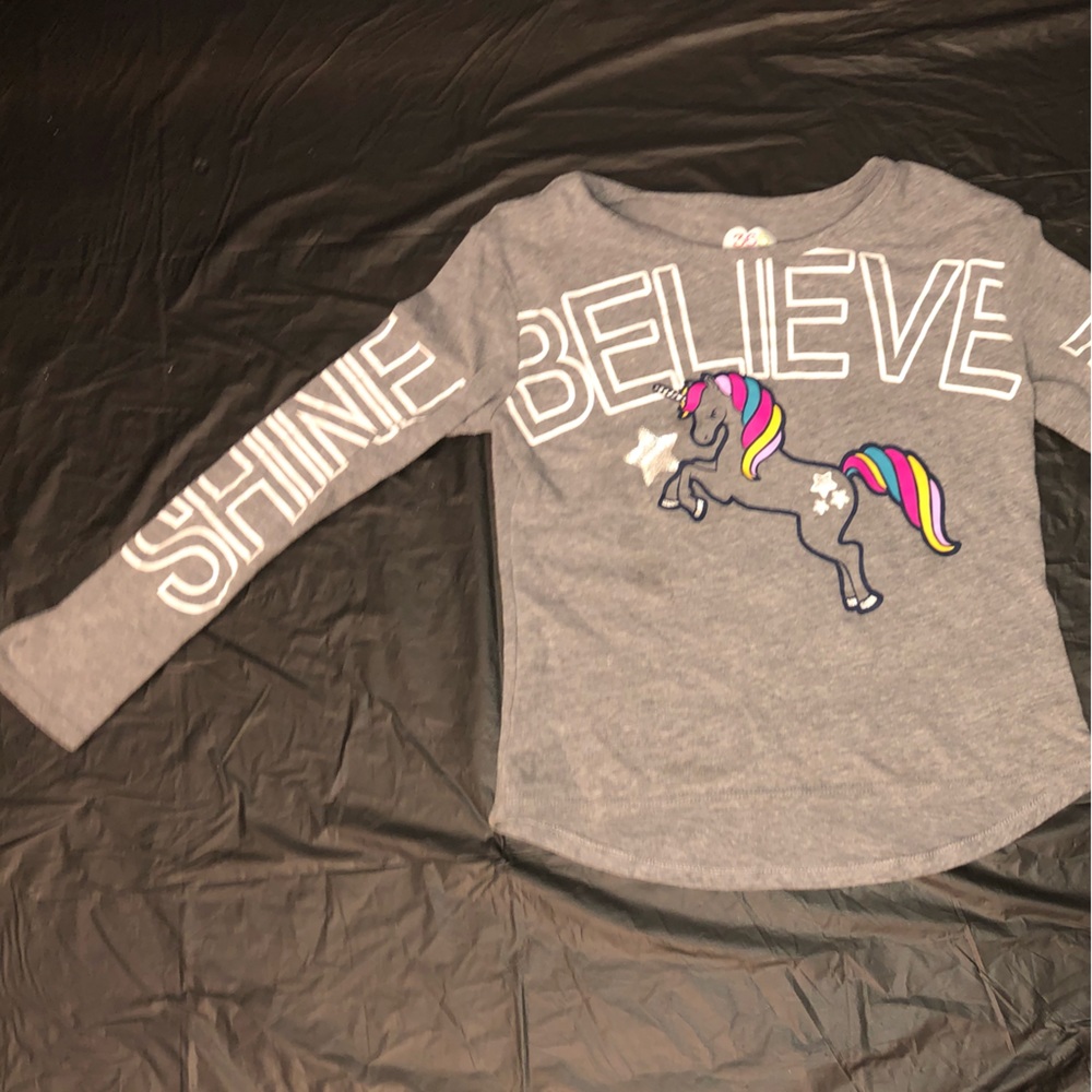 365 Kids from Granimals Grey Long Sleeve Unicorn Graphic